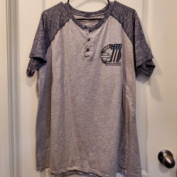 Harley-Davidson 2XL Raglan Henley Tee Sedona - Picture 2 of 5